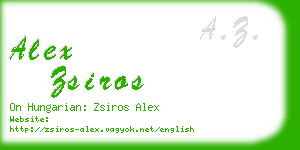 alex zsiros business card